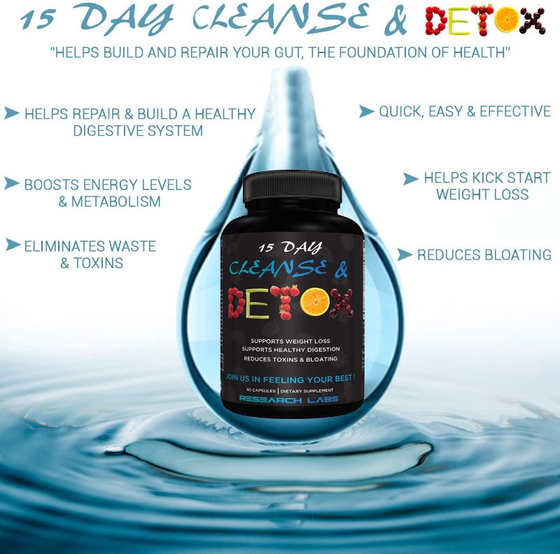 Photo 1 of Research Labs 15 Day Colon Cleanse & Detox for Weight Loss w/ Probiotics - Constipation Relief - Flushes Toxins, Boosts Energy. Clinically Researched Safe and Effective Formula---BEST BY 06/2023---
