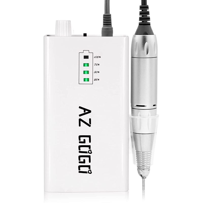 Photo 1 of 30000RPM Portable Nail Drill Machine, AZ GOGO Professional Rechargeable Electric Efile Nail Drill for Acrylic Gel Nails, Manicure/Pedicure, Polishing, Cuticle - Salon or Home Use(White)
