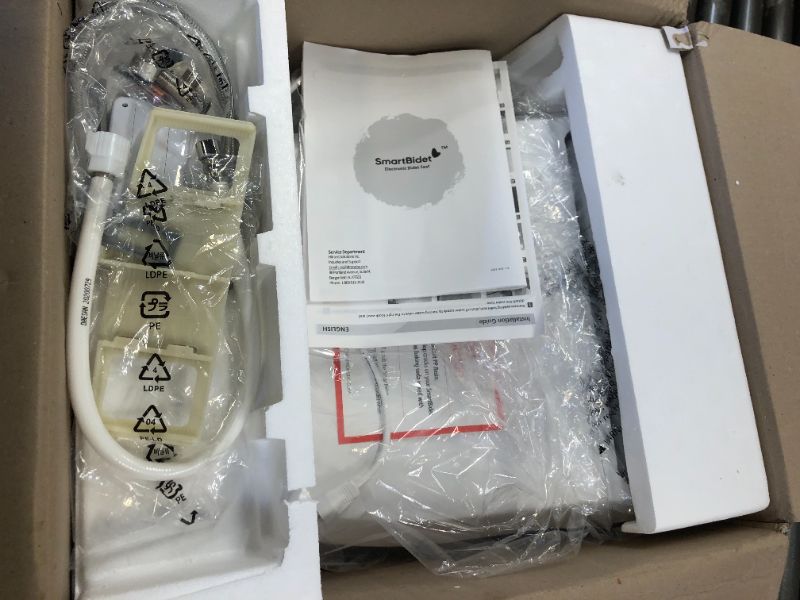 Photo 1 of SmartBidet White Elongated Slow-Close Heated Bidet Toilet Seat
