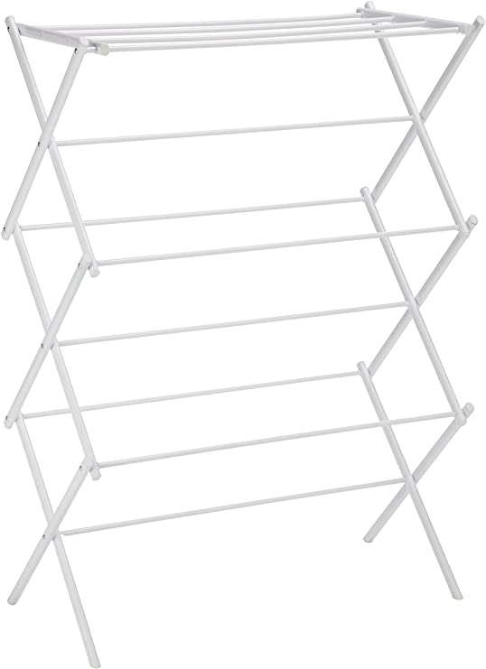 Photo 2 of AmazonBasics Foldable Clothes Drying Laundry Rack - White