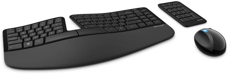 Photo 1 of Microsoft Sculpt Ergonomic Wireless Desktop Keyboard and Mouse - Black. Wireless , Comfortable, Ergonomic Keyboard and Mouse Combo with Split Design and Palm Rest.
