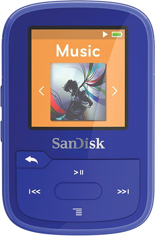 Photo 1 of SanDisk 32GB Clip Sport Plus MP3 Player, Blue - Bluetooth, LCD Screen, FM Radio - SDMX32-032G-G46B
