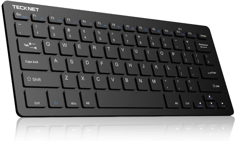 Photo 1 of TECKNET Wireless Keyboard, 2.4G Portable Mini Computer Keyboard, Quiet Click, 12 Media Keys, Print Screen Key, Compact Ergonomic USB Keyboard