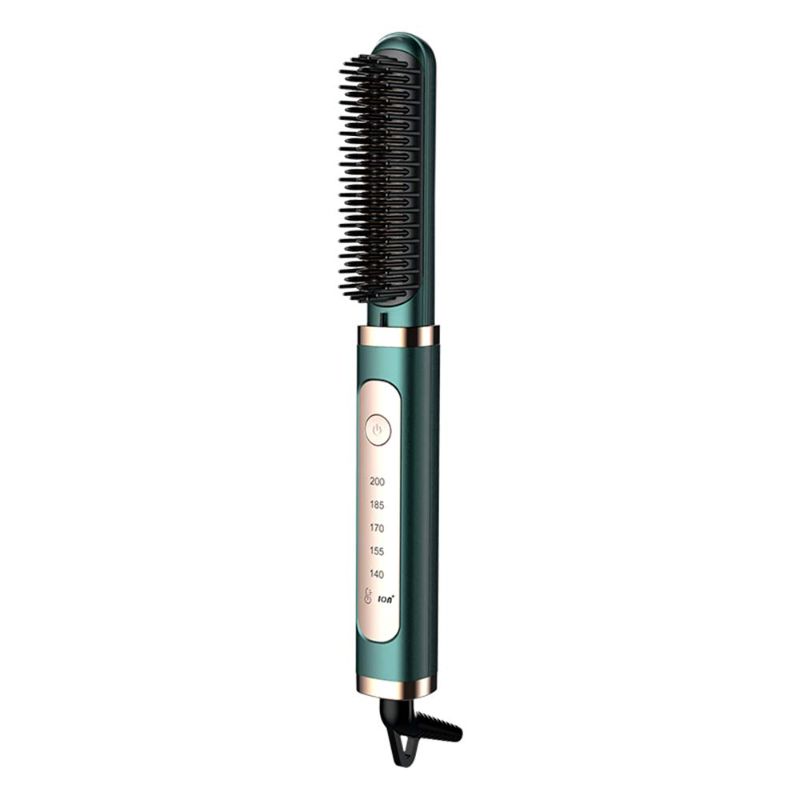 Photo 1 of MEIYIXIN Ionic Hair Straightener Brush ,Ceramic Heating Hair Dryer Brush with 5 Temperature Settings, Blow Dryer Brush for Anti-Scald ,Professional for Straightening or Curling (Dark Green)
