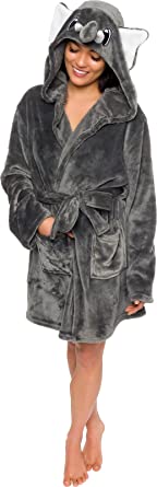 Photo 1 of Women's Animal Hooded Robe - Plush Short Elephant Bathrobe by Silver Lilly S
