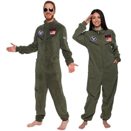 Photo 1 of Funziez! Fighter Pilot Costume - Adult Novelty Military Flight Suit M
