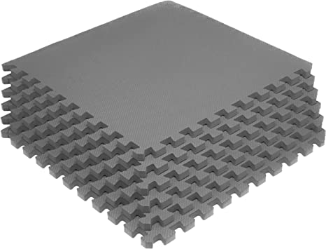 Photo 1 of 18 Pieces - Prosource Fit Extra Thick Puzzle Exercise Mat 3/4" or 1”, EVA Foam Interlocking Tiles for Protective, Cushioned Workout Flooring for Home and Gym Equipment
