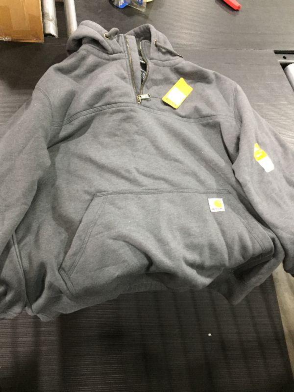 Photo 2 of Carhartt Men's Rain Defender Paxton Heavyweight Hooded Zip Mock Sweats - XL Regular - Carbon Heather
