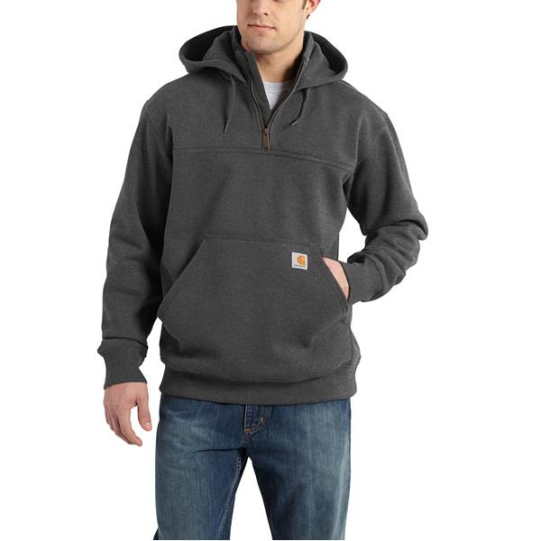 Photo 1 of Carhartt Men's Rain Defender Paxton Heavyweight Hooded Zip Mock Sweats - XL Regular - Carbon Heather
