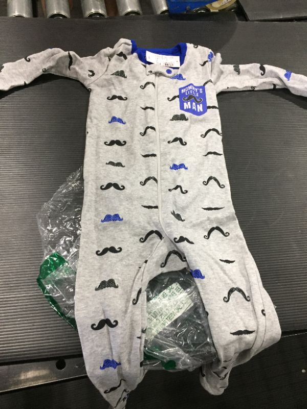 Photo 2 of Baby and Toddler Boys Mustache Snug Fit Cotton One Piece Pajamas 12-18 M
