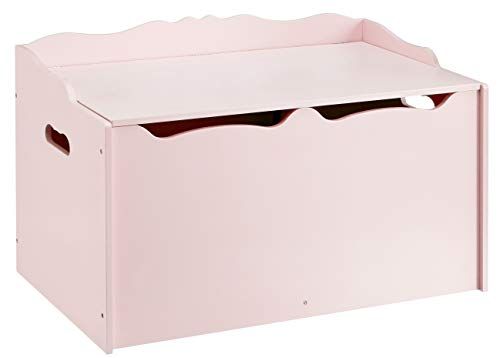 Photo 1 of Amazon Basics Wooden Kids' Toy Box Storage & Organization, Pink
