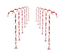 Photo 1 of 28" Candy Cane Pathway Markers, Lighted Christmas Decorations, Christmas Pathway Lights with 108 Warm White