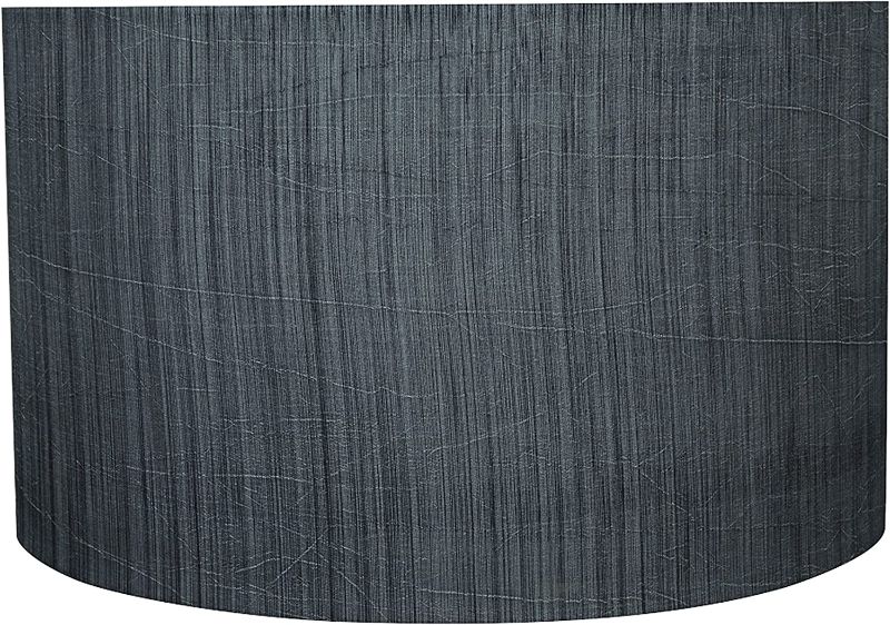 Photo 1 of Aspen Creative 58327 Transitional Drum (Cylinder) Shape Construction Grey & Black, 17" Wide (17" x 17" x 10") UNO LAMP Shade
