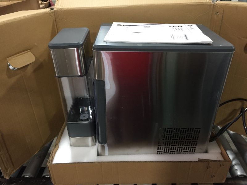 Photo 2 of GE Profile Opal | Countertop Nugget Ice Maker with Side Tank | Portable Ice Machine Makes up to 24 Lbs. of Ice per Day | Stainless Steel Finish
