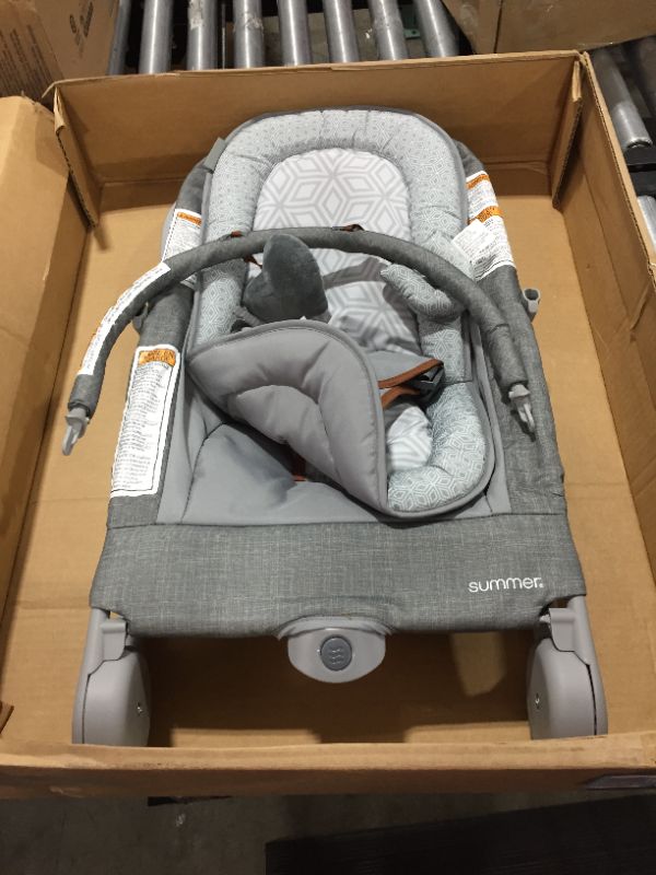 Photo 3 of Summer 2-in-1 Bouncer & Rocker Duo (Heather Gray) Convenient and Portable Rocker and Bouncer for Babies Includes Soft Toys and Soothing Vibrations
