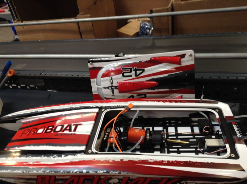 Photo 2 of Pro Boat RC Blackjack 42 8S Brushless Catamaran RTR(Battery and Charger Not Included): White/Red PRB08043T2---SOLD BY PARTS
