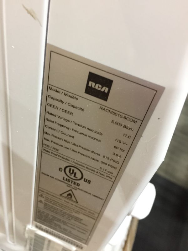 Photo 4 of RCA RACM5010 5,000 BTU 115V Window Air Conditioner, White

