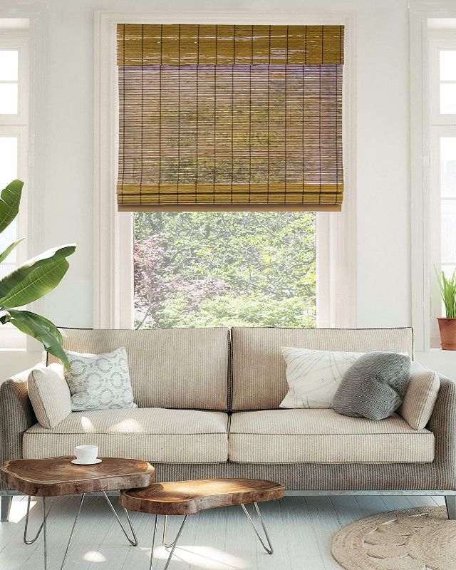 Photo 1 of CHICOLOGY Bamboo Blinds , Bamboo Shades , Roman Shades for Windows , Roman Window Shades , Window Shades for Home , Bamboo Shades for Patio , Blinds & Shades , Window Shade , 47"W X 64"H, Fox