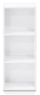 Photo 1 of Tropika 31.49 in. White Faux Wood 3-shelf Standard Bookcase with Storage