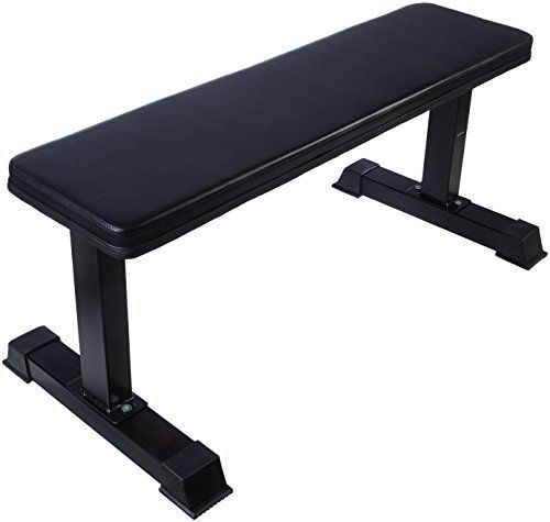 Photo 1 of AmazonBasics Flat Weight Workout Exercise Bench - 41 x 20 x 11 Inches, Black
