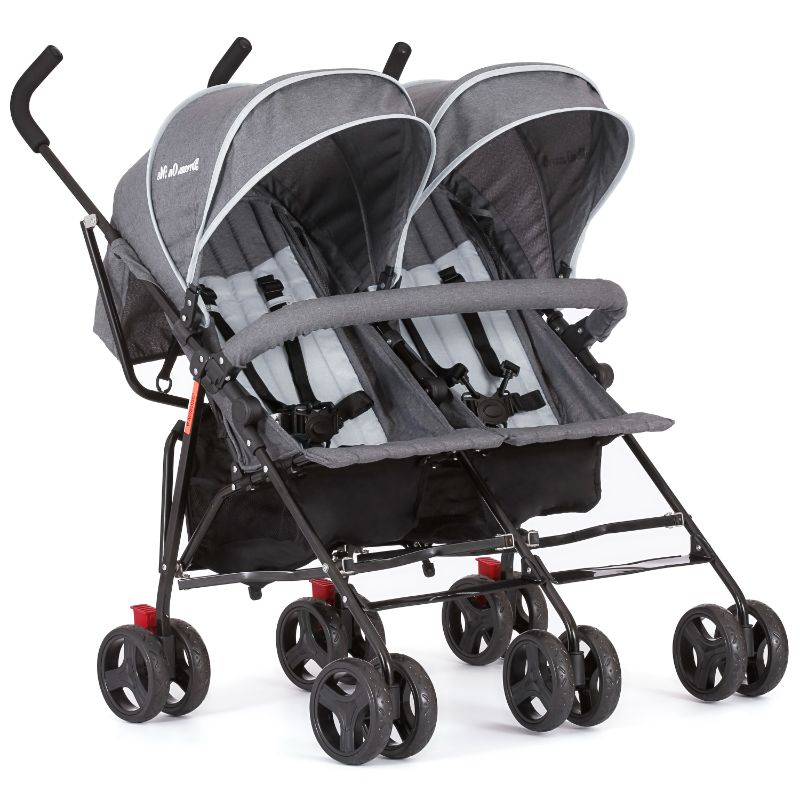 Photo 1 of Dream on Me Volgo Twin Umbrella Stroller Dark and Light Grey
