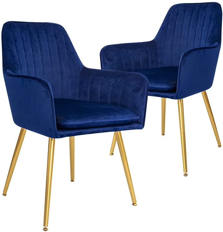 Photo 1 of CangLong Furniture Modern Living Dining Room Accent Arm Chairs Navy Blue - no hardware
