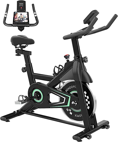 Photo 1 of REHOOPEX Exercise Bike - Workout Equipment Stationary bikes for home,Silent Belt Drive Indoor Cycling Bike with Comfortable Seat Cushion and LCD Monitor for Home Workout
