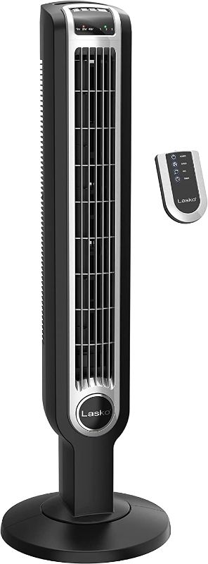 Photo 1 of Lasko 2511 36” Oscillating 3-Speed Remote Control Tower Fan for Home, 36 Inch, Black
