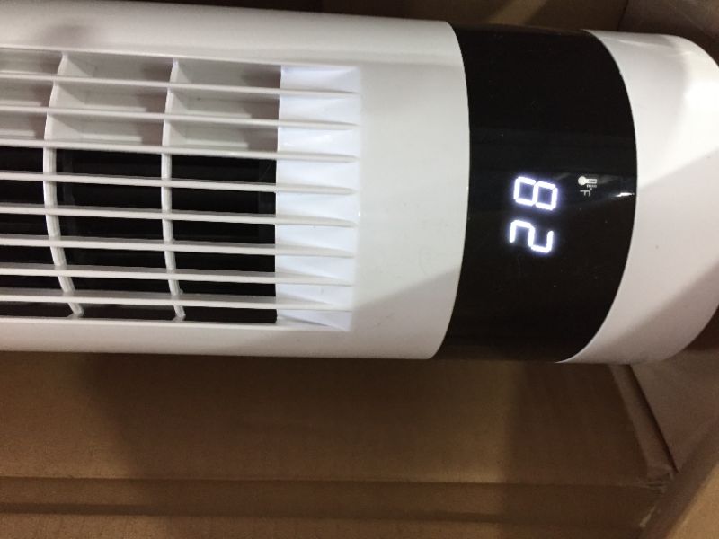 Photo 1 of Bladeless Tower Fan - 43” 85°Oscillating Fan with Remote Control , LED Display, 3 Mode& 3 Speed 12 Hours Timer Quiet and Compact Vertical Fan, Safe for Kids and Pets, Home, Office use -5314 White 
