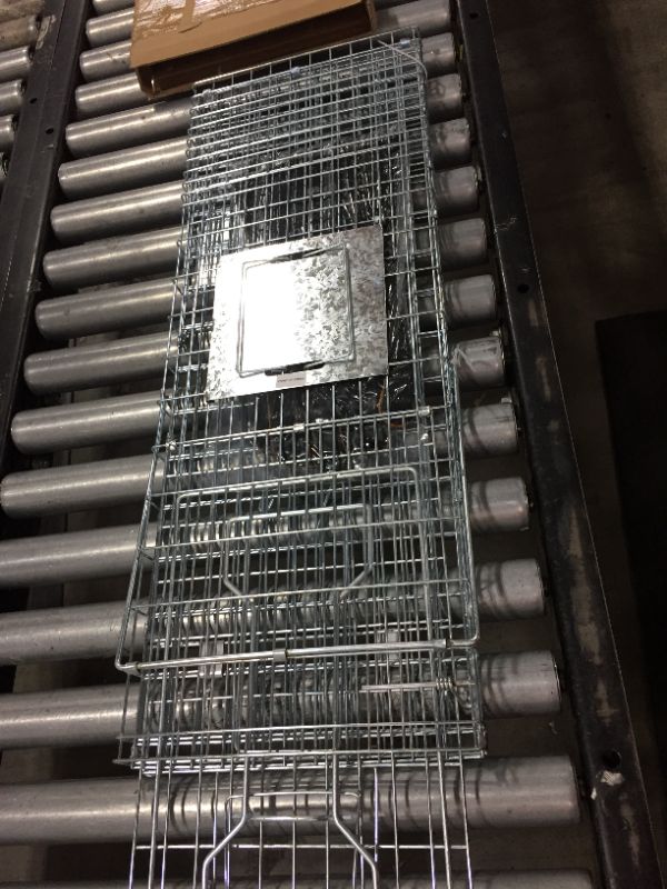 Photo 2 of ANT MARCH Live Animal Cage Trap 32''x11.5"x13" Steel Humane Release Rodent Cage with Gloves for Rabbits, Stray Cat, Squirrel, Raccoon, Mole, Gopher, Chicken, Opossum, Skunk, Chipmunks, Groundhog
