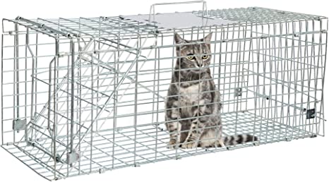 Photo 1 of ANT MARCH Live Animal Cage Trap 32''x11.5"x13" Steel Humane Release Rodent Cage with Gloves for Rabbits, Stray Cat, Squirrel, Raccoon, Mole, Gopher, Chicken, Opossum, Skunk, Chipmunks, Groundhog
