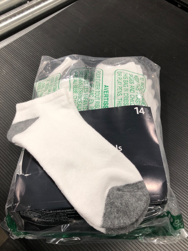 Photo 1 of 14 PACK of Amazon Essentials MENS SNKLE SOCKS - MEDIUM
