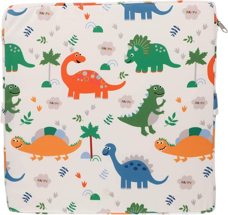 Photo 1 of NUOBESTY Kids Dining Chair Cushion White Dinosaur Chair Heightening Cushion Chair Increasing Cushion Portable Highchair Booster for Baby Toddler Kids Infant Portable High Chair Cushion
