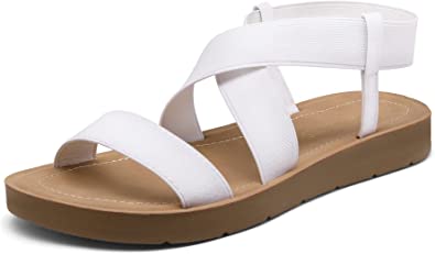 Photo 1 of DREAM PAIRS Women's Elastic Ankle Strap Summer Flat Sandals
size 8.5