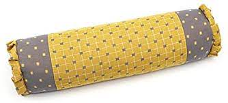 Photo 1 of Buckwheat Pillow Neck Roll Pillow - EDOMI Cervical Lumbar Support Pillow Round Therapeutic Bolster Pillow for Stomach Sleepers Spine and Back Pain Buckwheat Hulls Filling (16x4 inch, Yellow)
