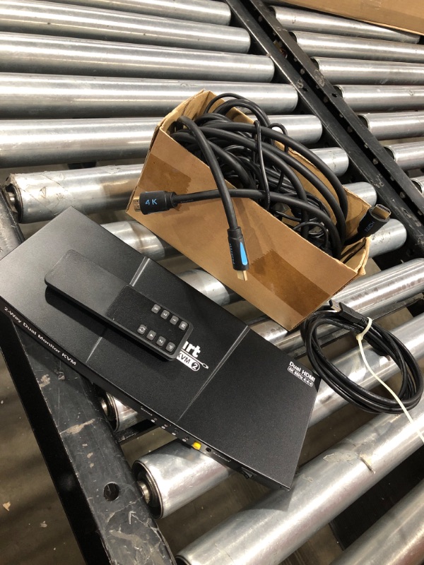 Photo 1 of TESmart HDMI KVM Switch 2 Port Dual Monitor Extended Display, UHD 4K@60Hz RGB 4:4:4, USB Hub, Audio, Hotkey, Button Switching, PC Monitor Keyboard Mouse Switcher for 2 Computers 2 Monitors with Cables
