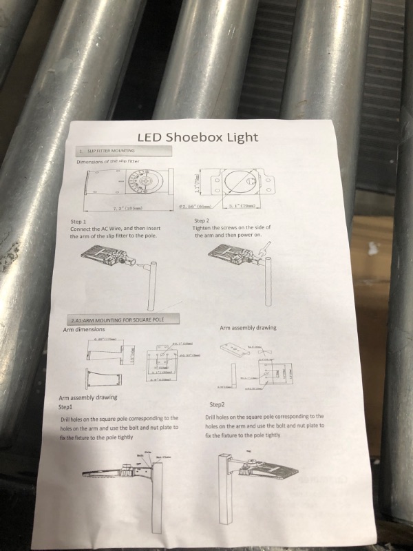 Photo 3 of AntLux 150W LED Parking Lot Lights Shoebox Pole Light, 18600lm 5000K, 450W HID/HPS Replacement, Outdoor Commercial Area Street Security Lighting Fixture, IP66 Waterproof, Arm Mount, Photocell Included
