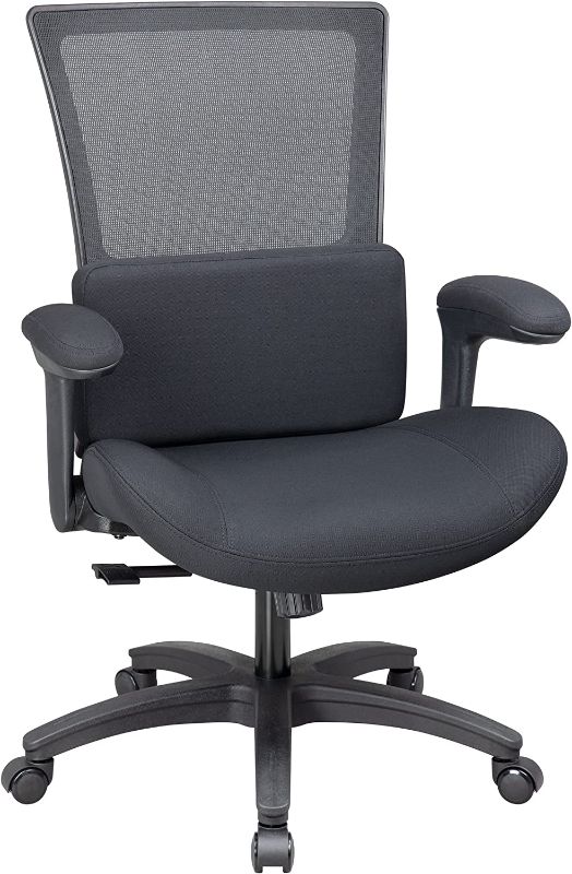 Photo 1 of BOLISS Big and Tall Ergonomic Office Computer Desk Chair with Soft Adjustable Lumbar Cushion Flip Arms,500 lbs-Black-Black
