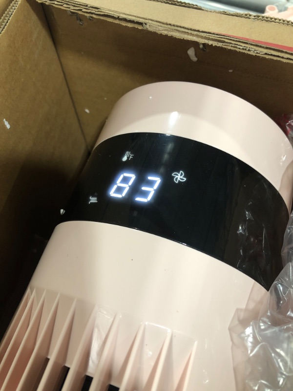 Photo 1 of Antarctic Star Tower Fan Portable Electric Oscillating Fan Quiet Cooling Remote Control Standing Bladeless Floor Fans 3 Speeds Wind Modes Timer Bedroom Office (43 inch, Pink)
