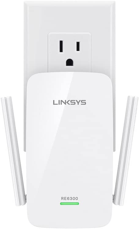 Photo 1 of Linksys WiFi Extender, WiFi 5 Range Booster, Dual-Band Booster, Compact Wall Plug Design, 1,000 Sq. ft Coverage, Speeds up to (AC750) 750Mbps - RE6300
