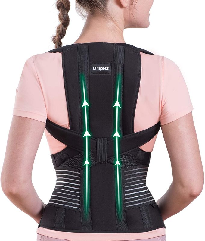 Photo 1 of Omples Posture Corrector for Women and Men Back Brace Straightener Shoulder Upright Support Trainer for Body Correction and Neck Pain Relief, Medium (Waist 34-38 inch), Patent Pending
size medium 