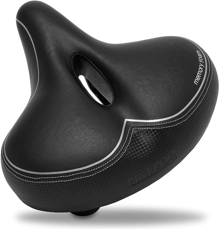 Photo 1 of Bikeroo Memory Foam Bike Seat - Comfort Bicycle Saddle for Men and Women - Compatible w/ Peloton, Stationary, Mountain, Road, & Exercise Bike Seat Cushion
