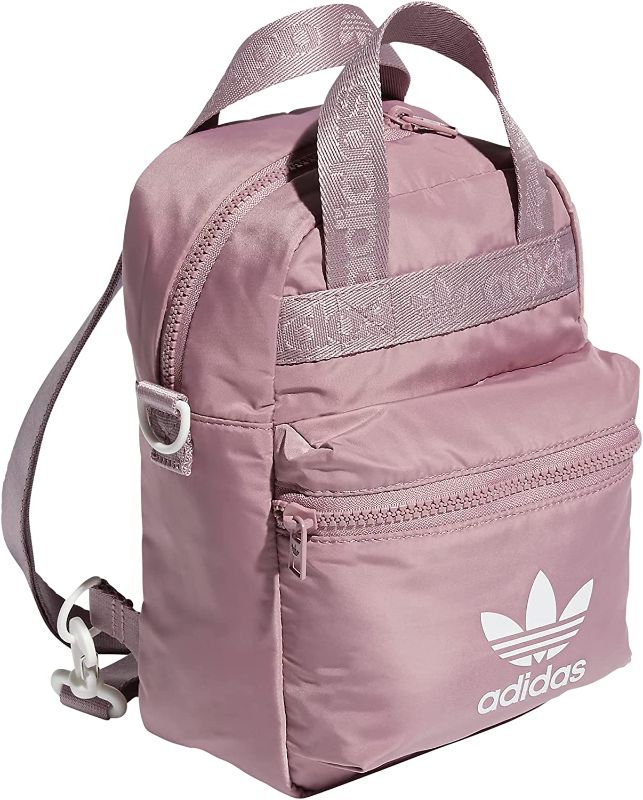 Photo 1 of adidas Originals Micro Backpack Small Mini Travel Bag, Magic Mauve Purple/White, One Size
