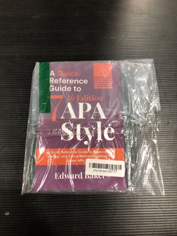 Photo 2 of A Quick Reference Guide to 7th Edition APA Style: a Quick Reference Guide to Researching, Writing, and Citing References Using the Latest APA Style
