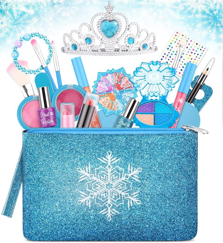 Photo 1 of Kids Makeup Kit for Girls, Washable Real Makeup Set for Little Girls, Princess Frozen Toys for Girls Toys for 4 5 6 7 8 Year Old, Kids Play Makeup Starter Kit Cosmetic Beauty Set Frozen Makeup Set
