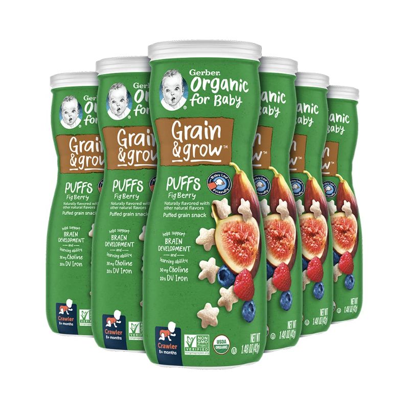 Photo 1 of Gerber Baby Snacks Organic Puffs, Fig Berry, 1.48 Ounce (Pack of 8)
BEST BY NOV 2022