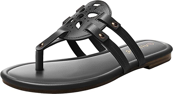 Photo 1 of Athlefit Womens Flat Sandals Flip Flops Casual Slip on Comfortable Thong Beach Sandal for Women Dressy
