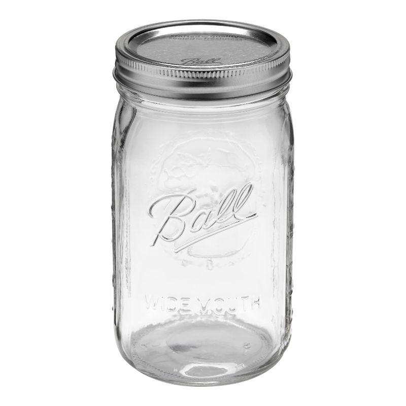 Photo 1 of Ball Wide Mouth 12-Pack 1 Qt. Glass Canning Jars
