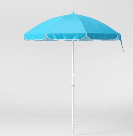 Photo 1 of 6' Beach Sand Umbrella - Blue - Sun Squad™

