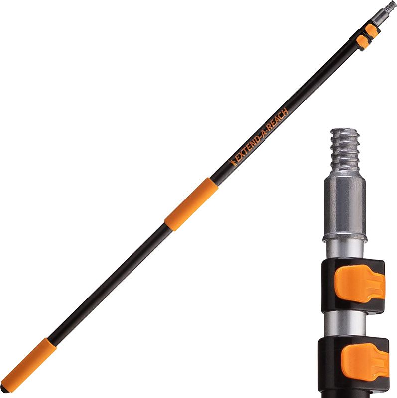 Photo 1 of 5-12 ft Long Telescopic Extension Pole // Multi-Purpose Extendable Pole with Universal Twist-on Metal Tip // Lightweight and Sturdy // Best Telescoping Pole for Painting, Dusting and Window Cleaning
